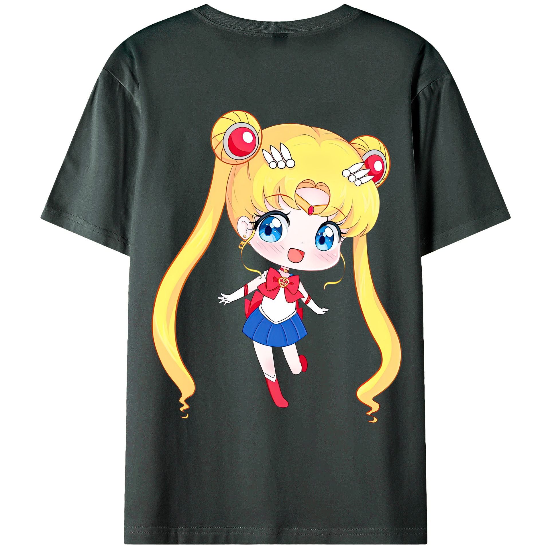 （画像用） 美少女戦士セーラームーン 月野 うさぎ つきの うさぎ Sailor Moon Tsukino Usagi 綿100％ メンズ半袖Tシャツ（バックプリント） 通気性